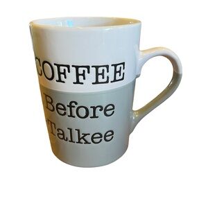 Ceramic Mug “Coffee Before Talkee” Tall Extra Large by FabulousHome
